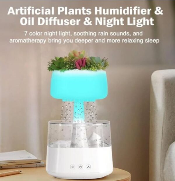 Humidificador de Niebla con Efecto Lluvia 450ml y Maceta Decoración